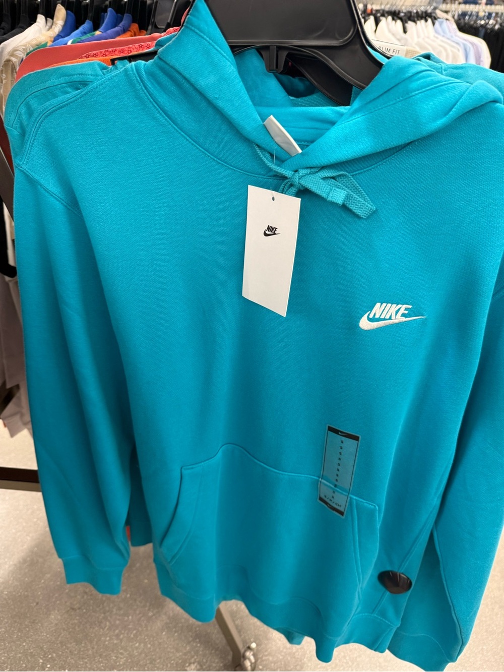Nike Teal Blue Hooded Pullover Sweatshirt